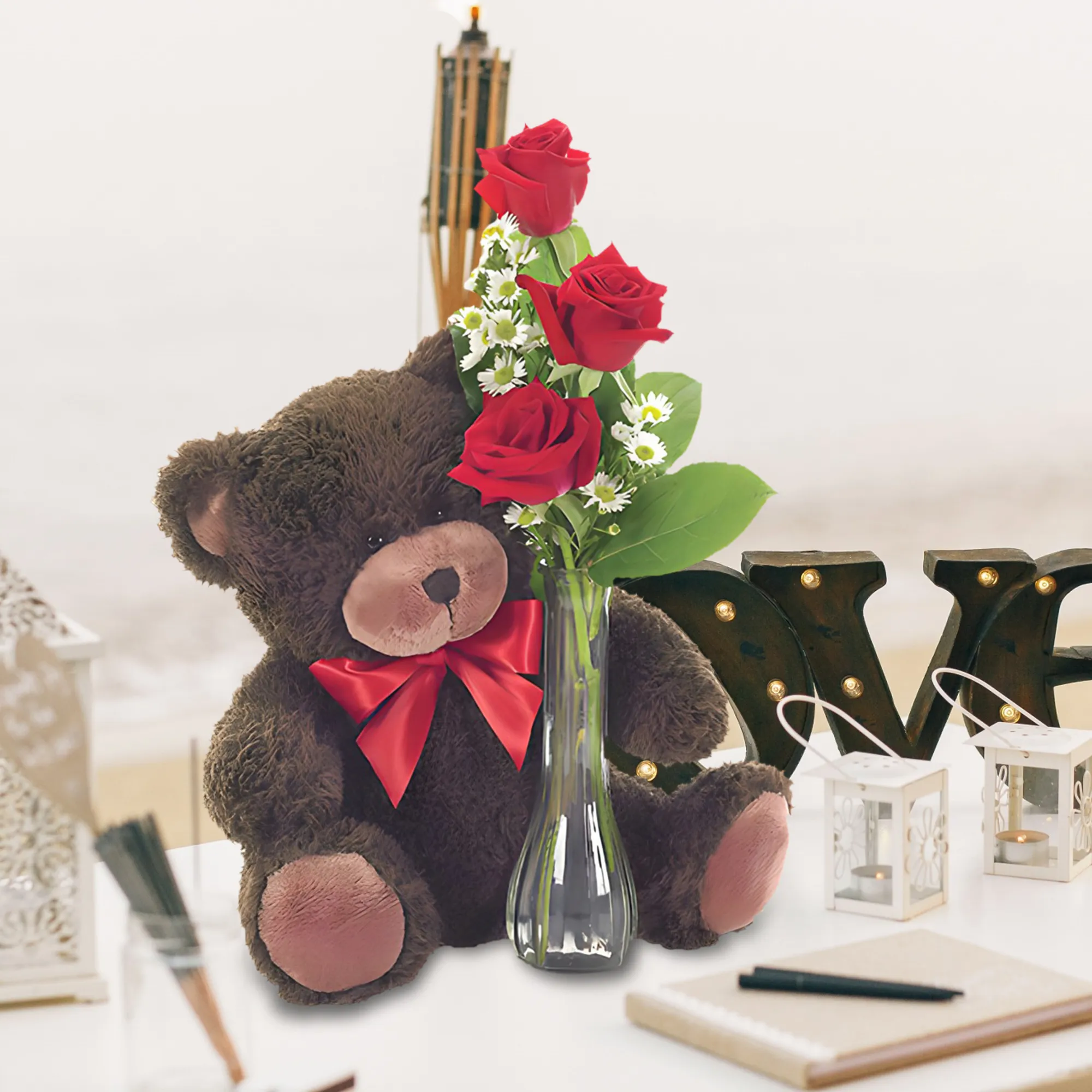 Poetic Roses and a Bear floral inspiration